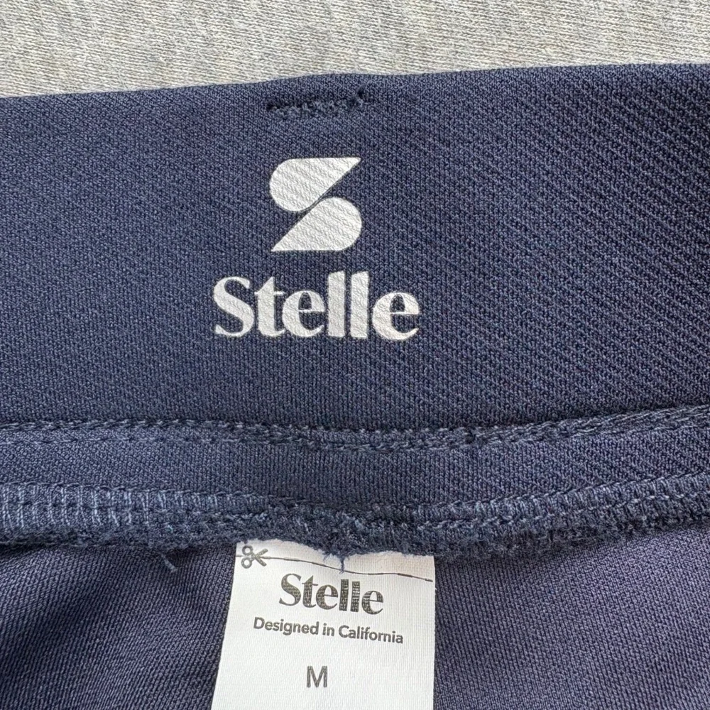 Stelle Pants Womens M Blue‎ Flat Front Straight Leg Stretch Pants Career Office